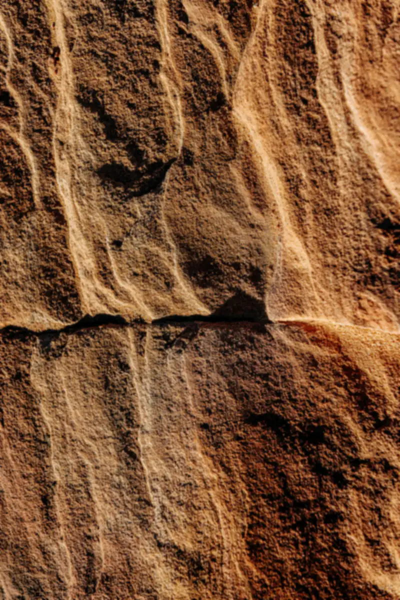 Layered sandstone strata in warm light