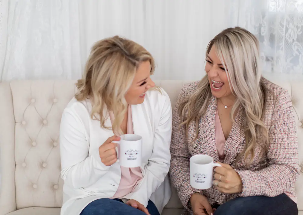 The founders of Blossoming Kids Therapy laughing together